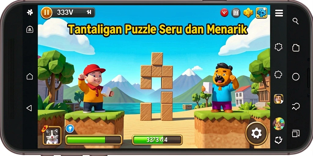 Tampilan gameplay Puzzle di 333V yang menantang.