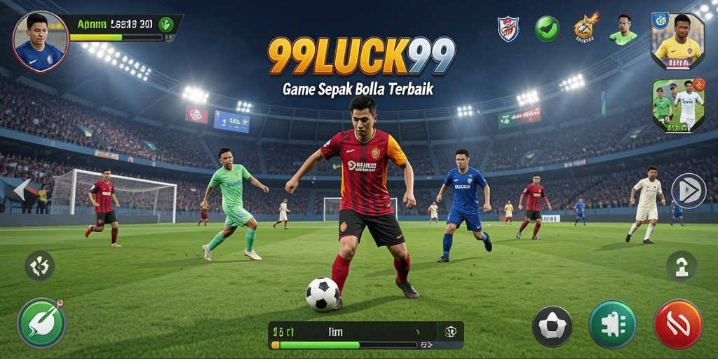 Tampilan gameplay mendebarkan di 99LUCK99 dengan aksi sepak bola yang nyata.