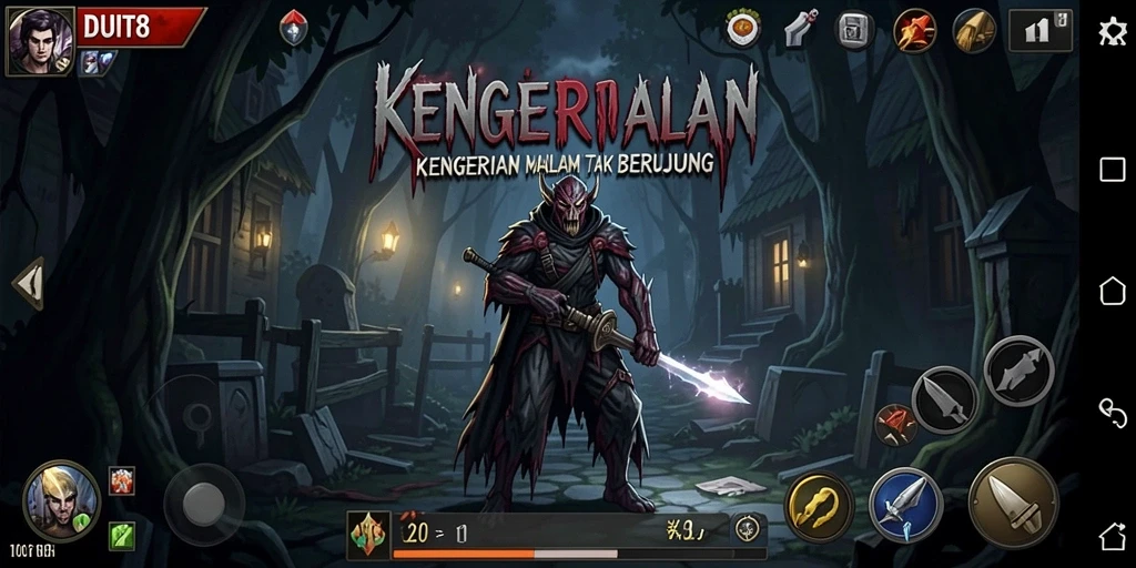 Screenshot gameplay menampilkan suasana Horror yang mencekam.