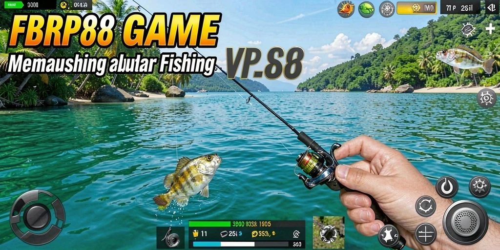 Tampilan gameplay FBRP88 yang menarik saat menangkap ikan.