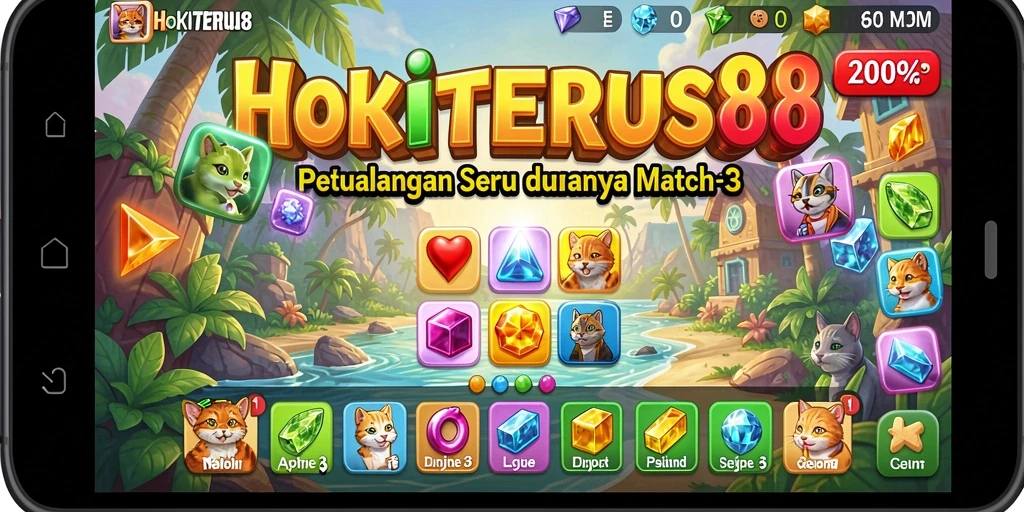 Tampilan gameplay HOKITERUS88 yang seru dan adiktif dalam kategori Match-3.