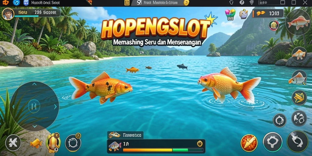 Tampilan gameplay HOPENGSLOT yang menarik dengan aksi memancing penuh tantangan.