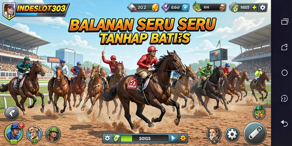 Tampilan menegangkan saat balapan di INDESLOT303.