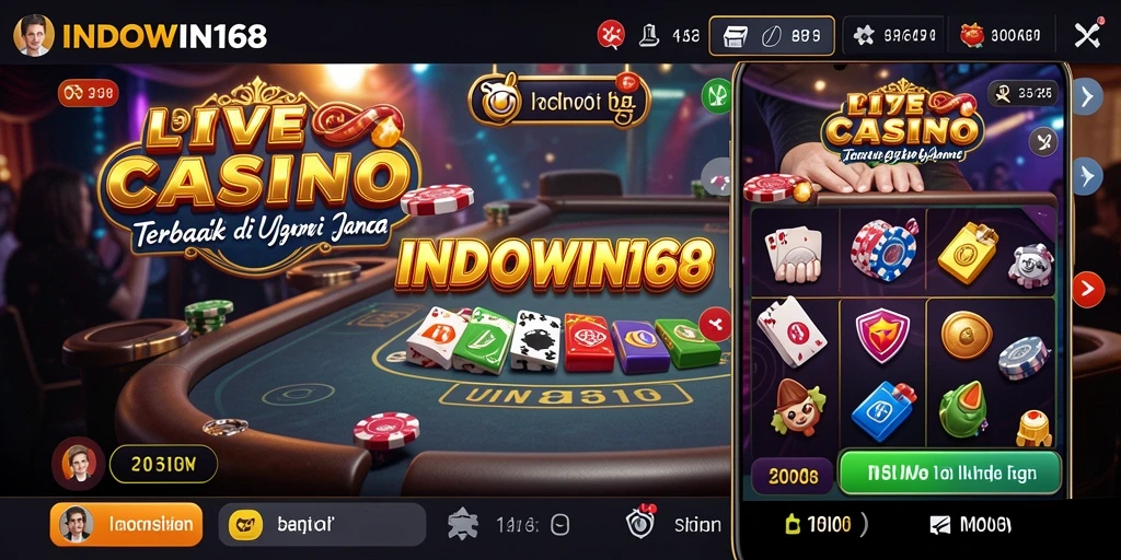 Tampilan gameplay live casino yang mendebarkan di INDOWIN168.