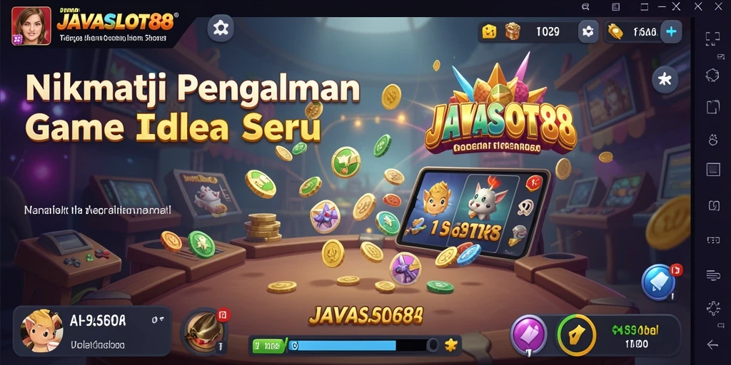 Screenshot gameplay <strong>JAVASLOT88</strong> menampilkan fitur Idle dan suasana permainan yang menyenangkan.