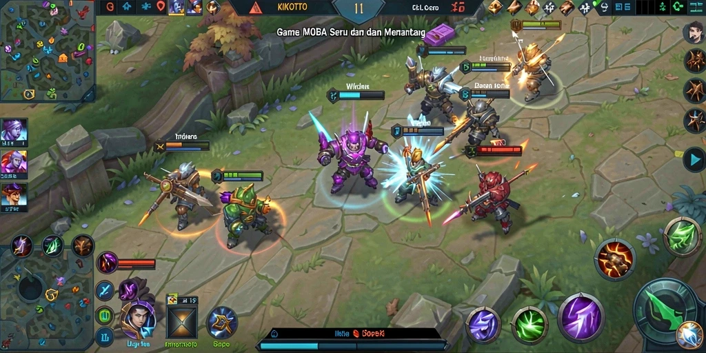 Gameplay seru di KIKOTOTO dengan pertarungan intens.