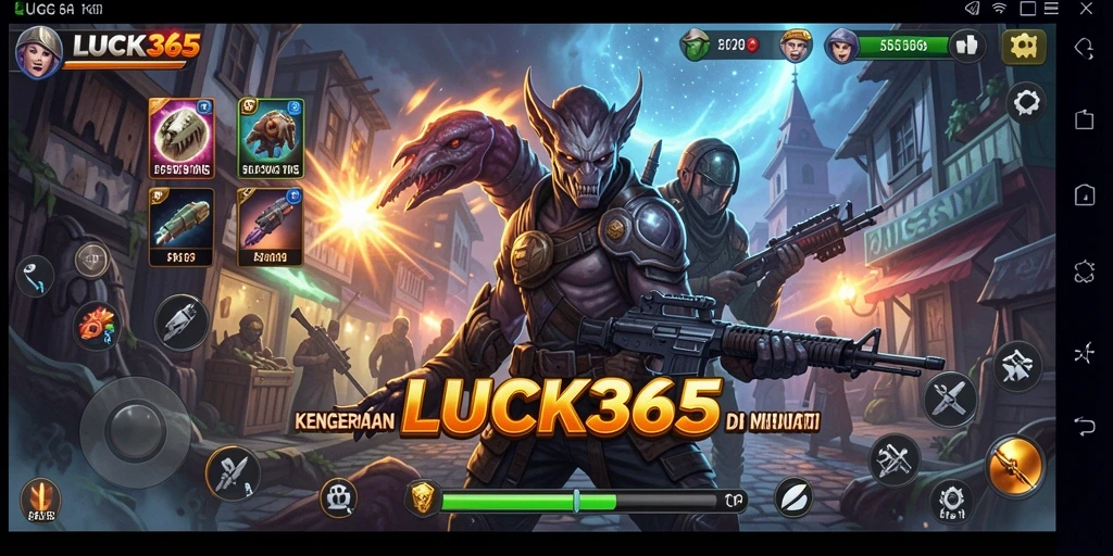Screenshot gameplay menyeramkan dari LUCK365 menunjukkan atmosfer horor yang mencekam.