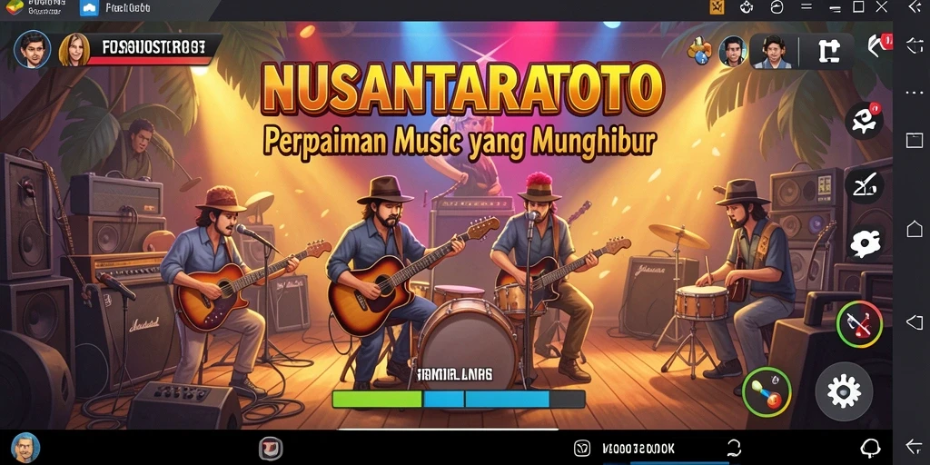 Tampilan gameplay NUSANTARATOTO dengan berbagai pilihan lagu menarik.