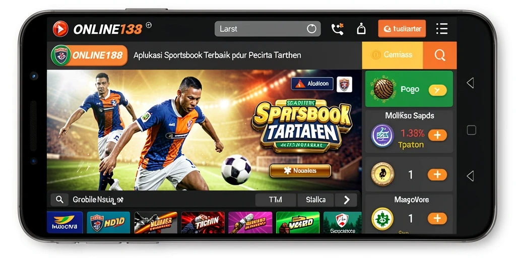 Tampilan antarmuka aplikasi ONLINE138 saat menikmati taruhan olahraga.