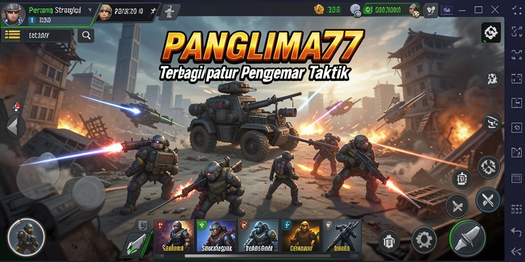 Tampilan gameplay <strong>PANGLIMA77</strong> dengan strategi yang mendebarkan.