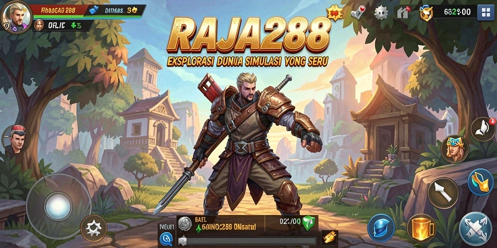 Tampilan gameplay RAJA288 yang menampilkan interaksi karakter dalam dunia simulasi.