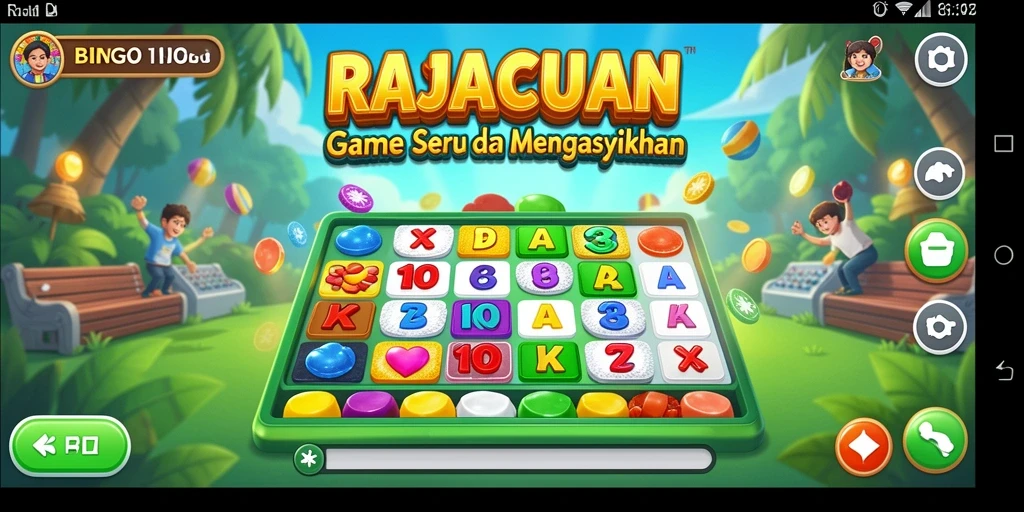 Screenshot utama RAJACUAN menampilkan gameplay Bingo yang seru.