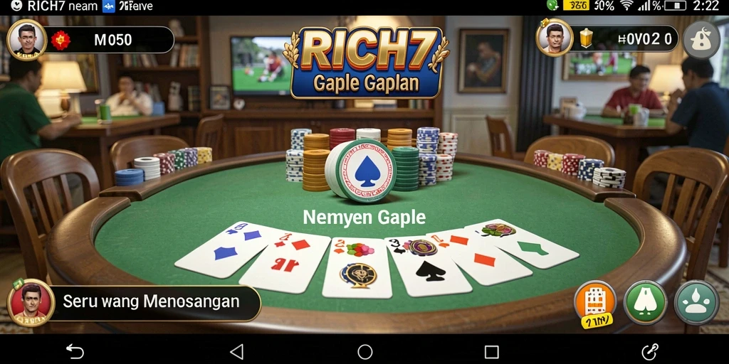 Screenshot menampilkan gameplay seru Gaple di RICH7.