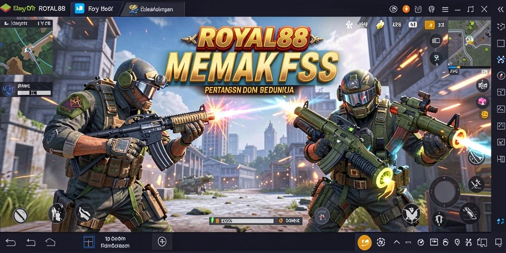 Screenshot gameplay ROYAL88 yang menampilkan aksi tembak-menembak yang mendebarkan.