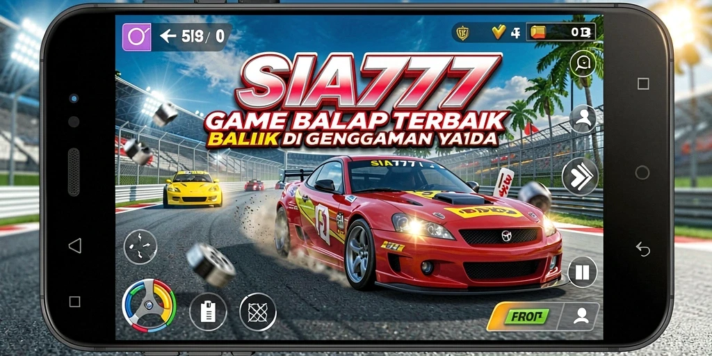 Screenshot menunjukkan aksi balap mendebarkan di SIA777.