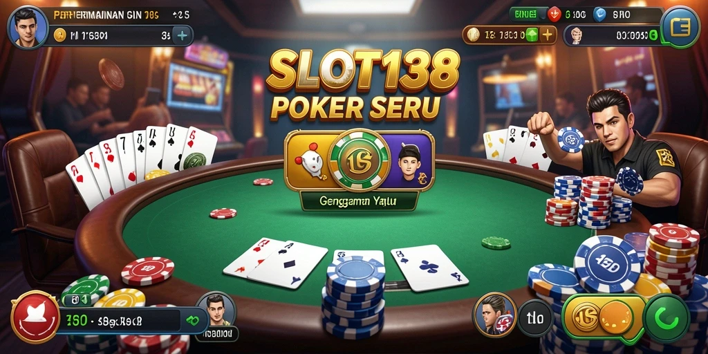 Screenshot gameplay SLOT138 menunjukkan suasana poker yang mendebarkan.