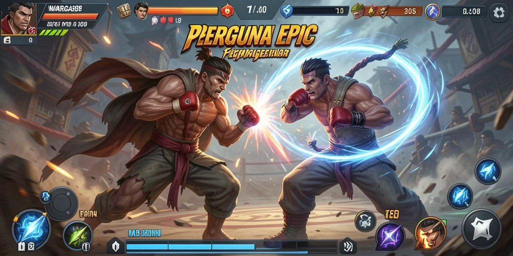 Tampilan screenshot menampilkan aksi pertarungan seru dalam WARGA88.