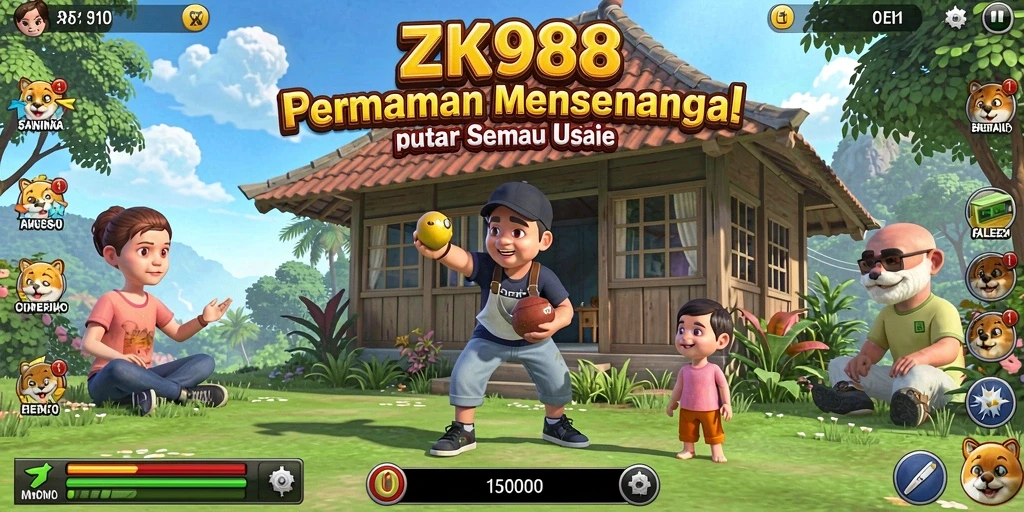 Tampilan gameplay <strong>ZK988</strong> yang ceria dan interaktif.