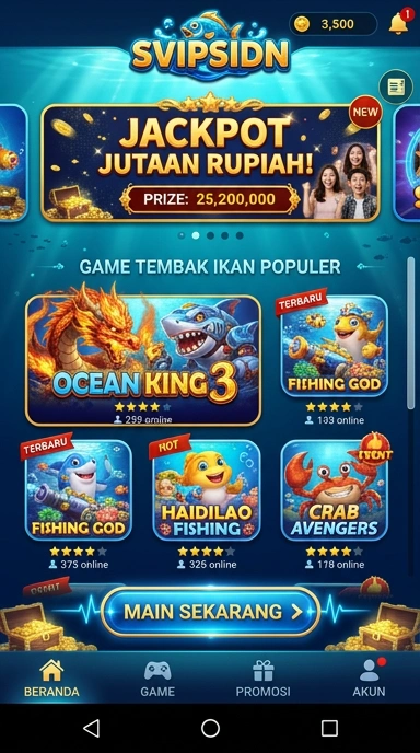 Tampilan utama svipsidn yang user-friendly.